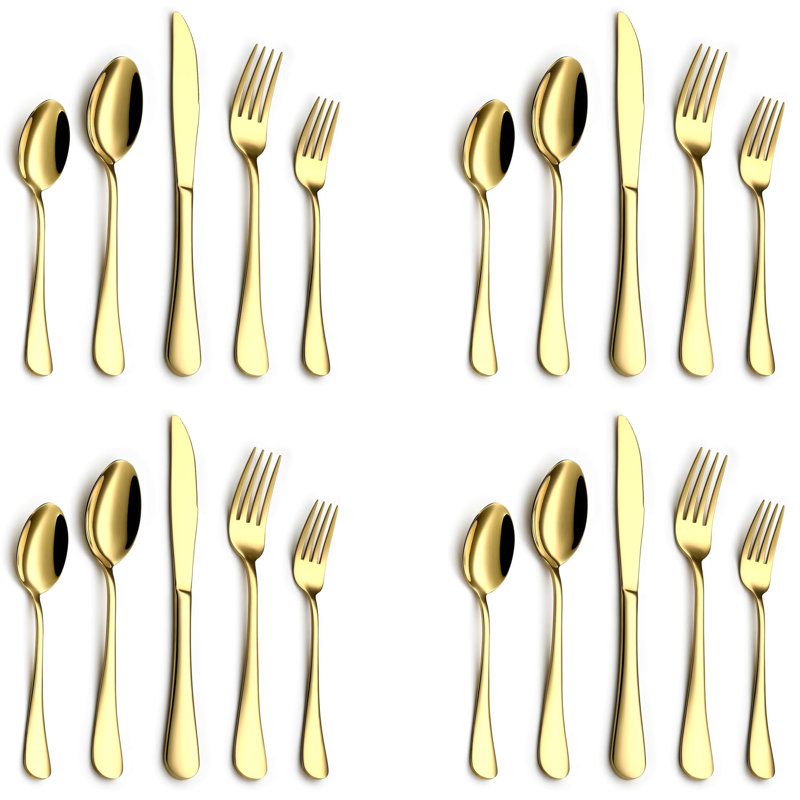 20 Pcs Flatware Cutlery Set, Dishwasher Safe