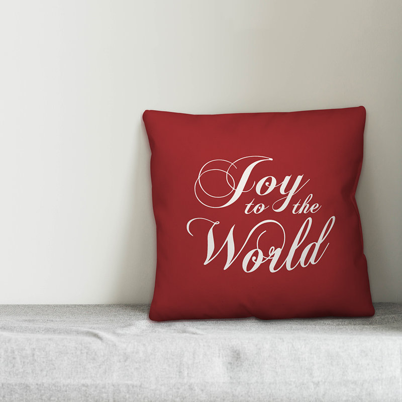  Coussin Joy to the World, 18 po x 18 po, Housse de coussin seulement - Insert