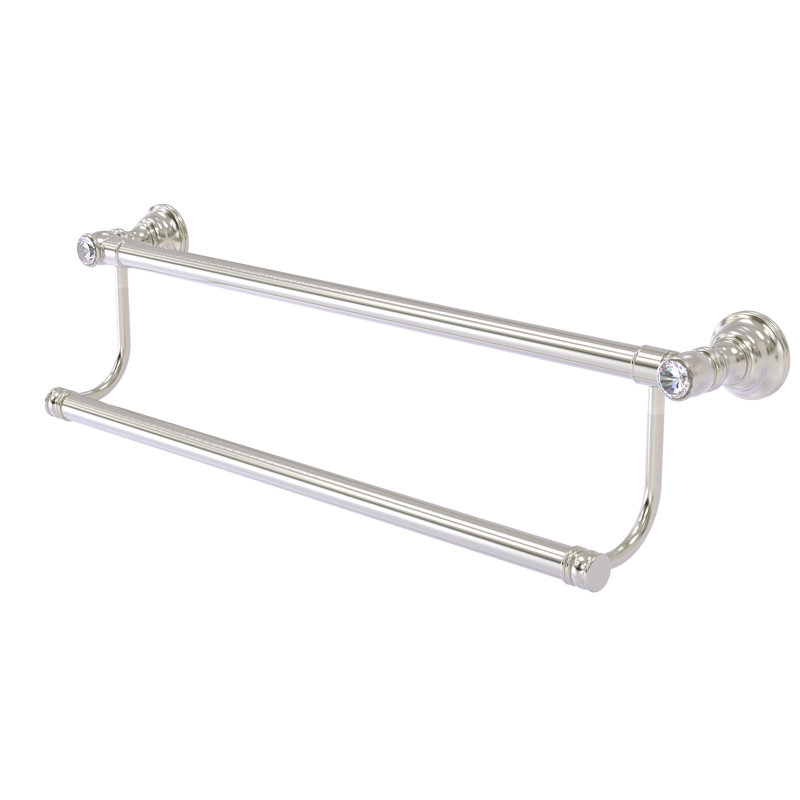 Porte-serviettes mural double 36 po Freyja, Nickel satiné, H 5,5 po x l 36 po x P 5,2 po