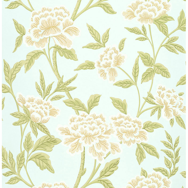 Whitney Floral Wallpaper, Aqua