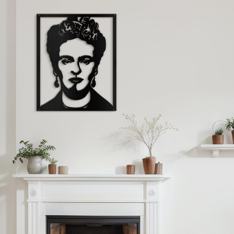 Décoration murale en métal, Noir, H 24 po x l 16 po x P 0,05 po