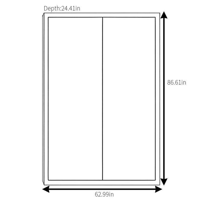 Armoire simple et classique à deux portes, H 87 po x l 63 po x P 24 po