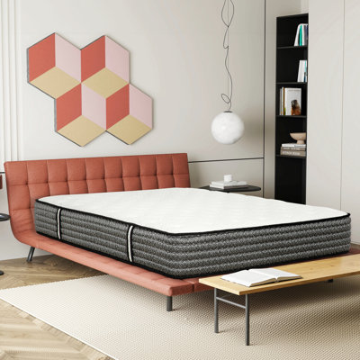 Premium 12 In.Pocket Coil Hybrid Mattress, Plush Gel Memory Foam Mattress, White/Gray