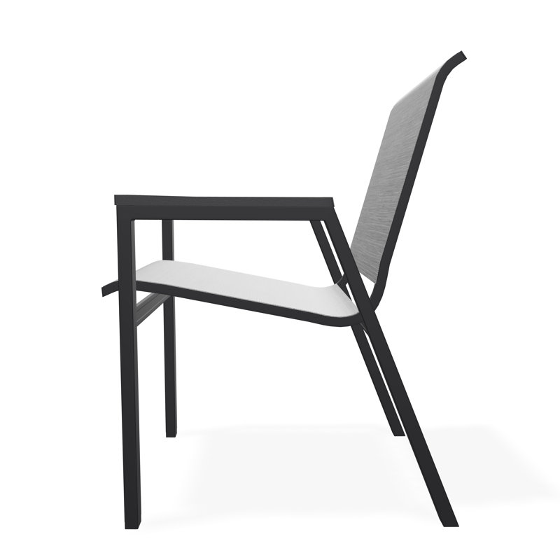 Bazza Outdoor Dining Chair, Collect Charcoal, Black