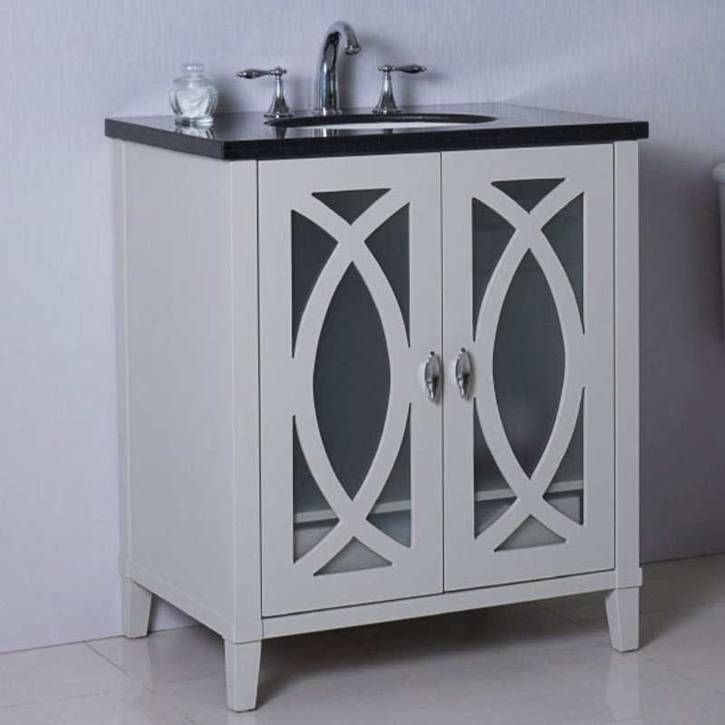Longville 30'' Single Bathroom Vanity with Top, Black