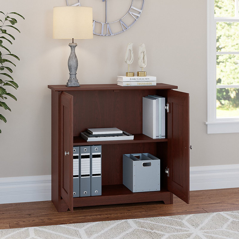 Armoire de rangement à 2 tablettes Huckins, Cerisier moisson