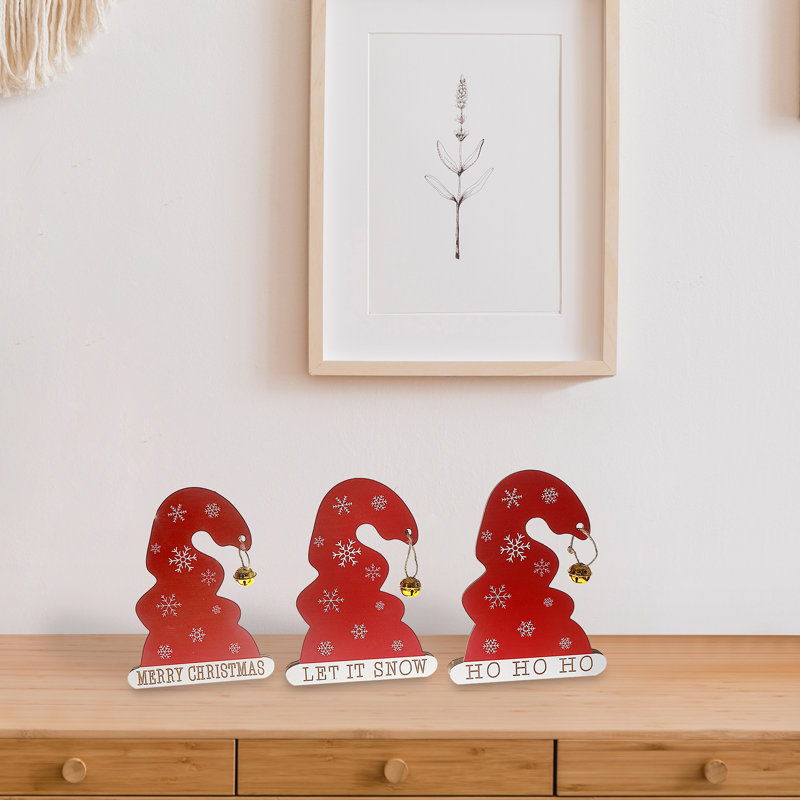 Ensemble de 3 chapeaux en bois avec cloche