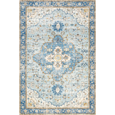 Gitchka Medallion Machine Washable Area Rug
