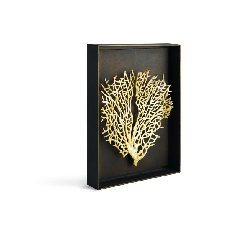 Fan Coral Shadow Box, Gold