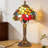 14" Tiffany Style Floral Leaf Stained Glass Table Lamp (Bulb Include)