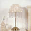 Lampe de table moderne 13 po avec abat-jour en tissu à volants et pampilles perlées (ampoule incluse)