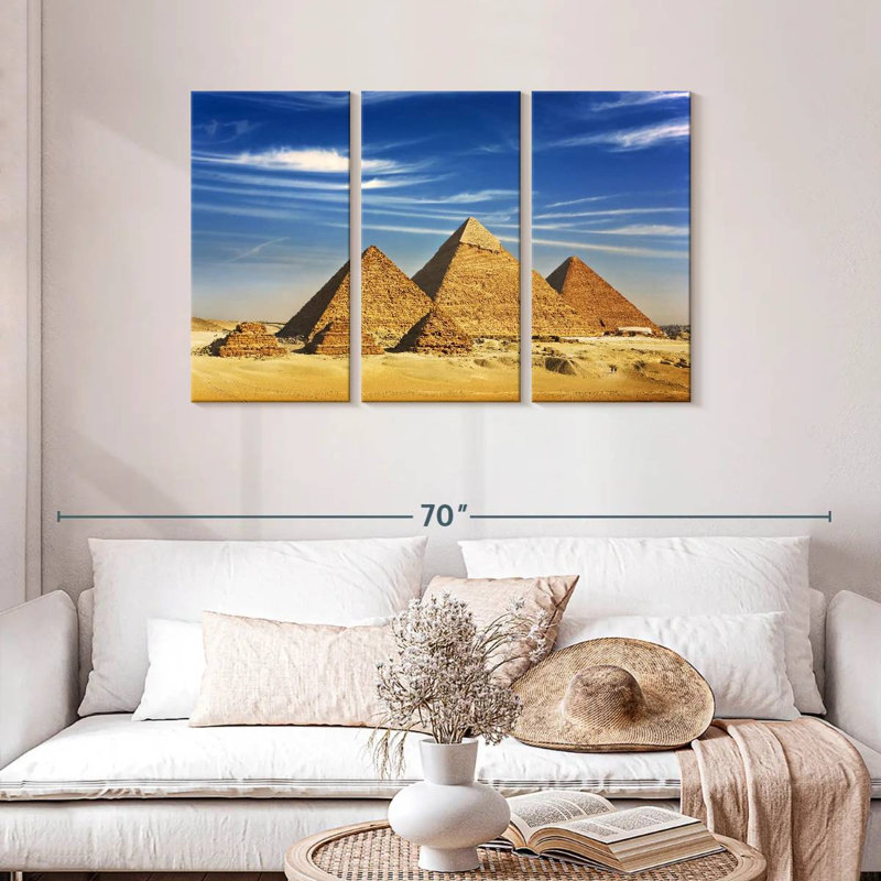 Pyramides égyptiennes de Gizeh Adella, H 28 po x l 45 po
