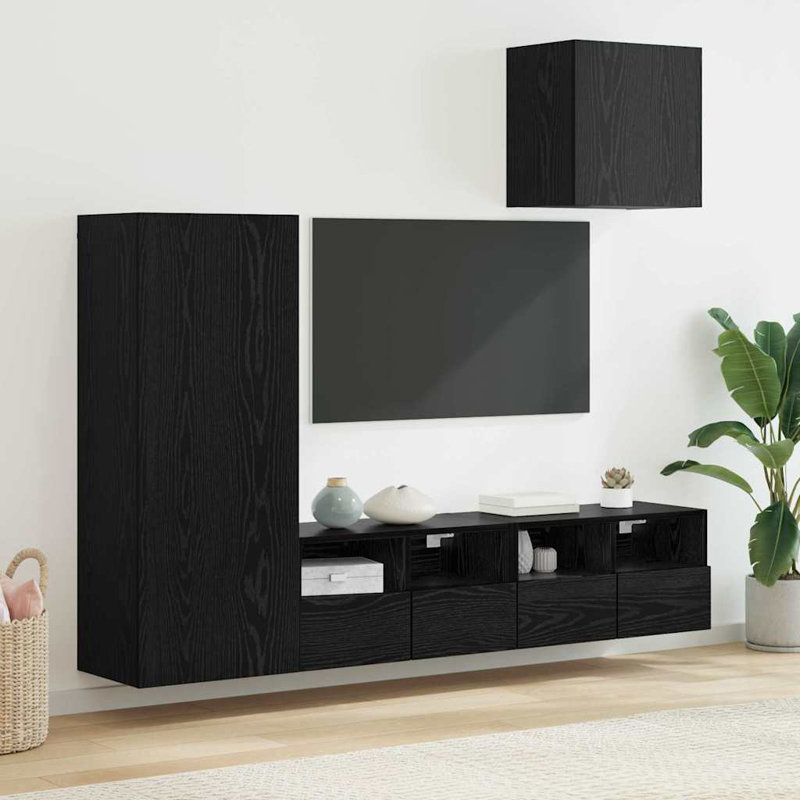 Unfinished TV Stand for TVs up to 24", Black Oak