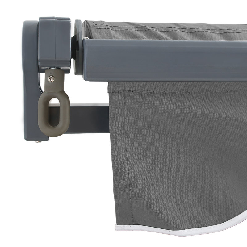 Dakota Fields Fabric Cover Retractable Patio Awning, 350cm W x 250cm D, Grey/Grey