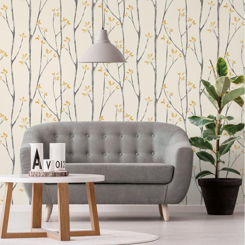 Lavardin 1005m x 52cm Semi-Gloss Wallpaper Roll, Mustard