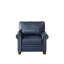 Chaise d'appoint en similicuir bleu marine avec pieds en bois massif et en métal-2004135316
