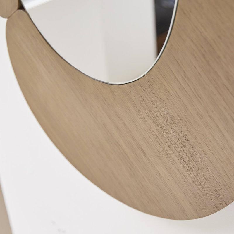 Eda Novelty Solid Wood Mirror, 29.13" x 44.88", Natural Wood
