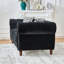 Canapé 2 places en velours noir 170 cm (67 po) avec accoudoirs arrondis et clous décoratifs, style européen pour salon, assise mi-ferme, garnissage en mousse haute densité, structure en pin massif, accoudoirs arrondis, noir, bois