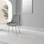 Marietta Chrome Metal & White High Gloss Dining Table Set - 4 Luxury Velvet Dining Chairs-86714033