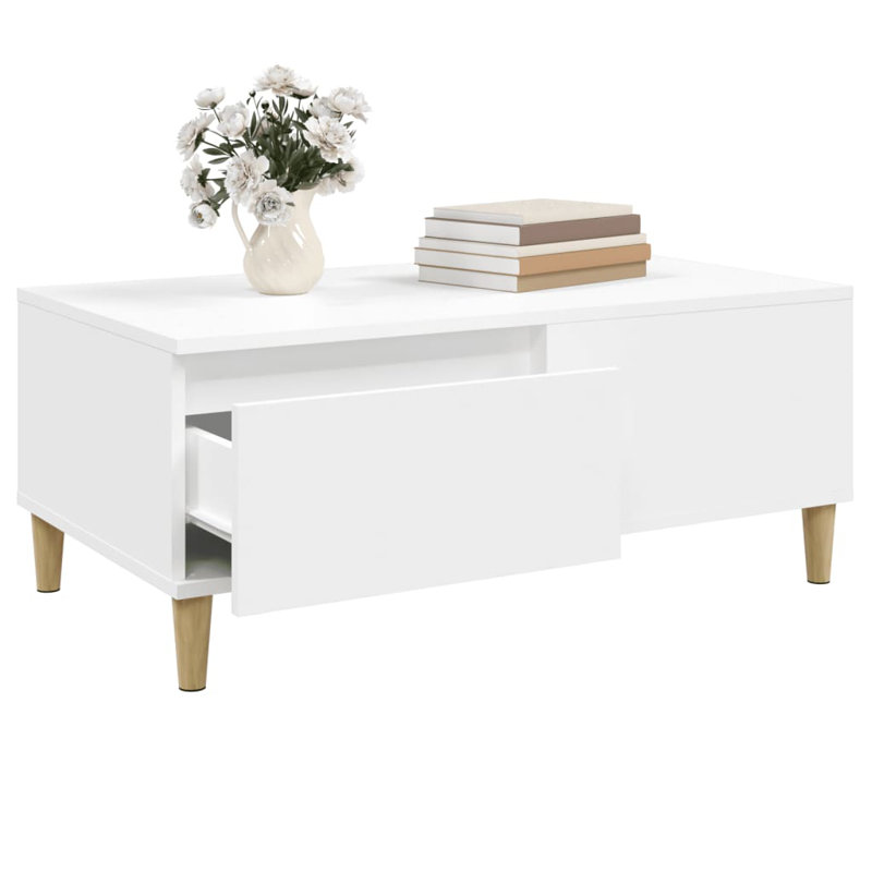 Zahir Coffee Table 90x50x36,5 cm Engineered Wood, White