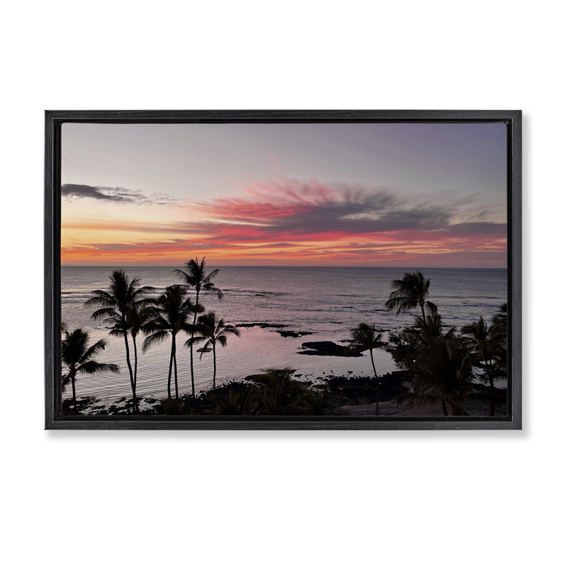 Toile flottante encadrée «Fierce Sunset View» par Kathy Mansfield, Cadre flottant noir de jais, H 17 po x l 25 po