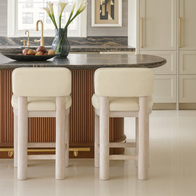 Falesia Paloma Leather Upholstered Counter Stool