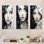 «Black and White Marble Woman Beauty I - Abstract Portraits», ensemble d'art mural sur toile