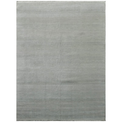 High-Quality Hand-Knotted Ivory And Aqua Area Rug