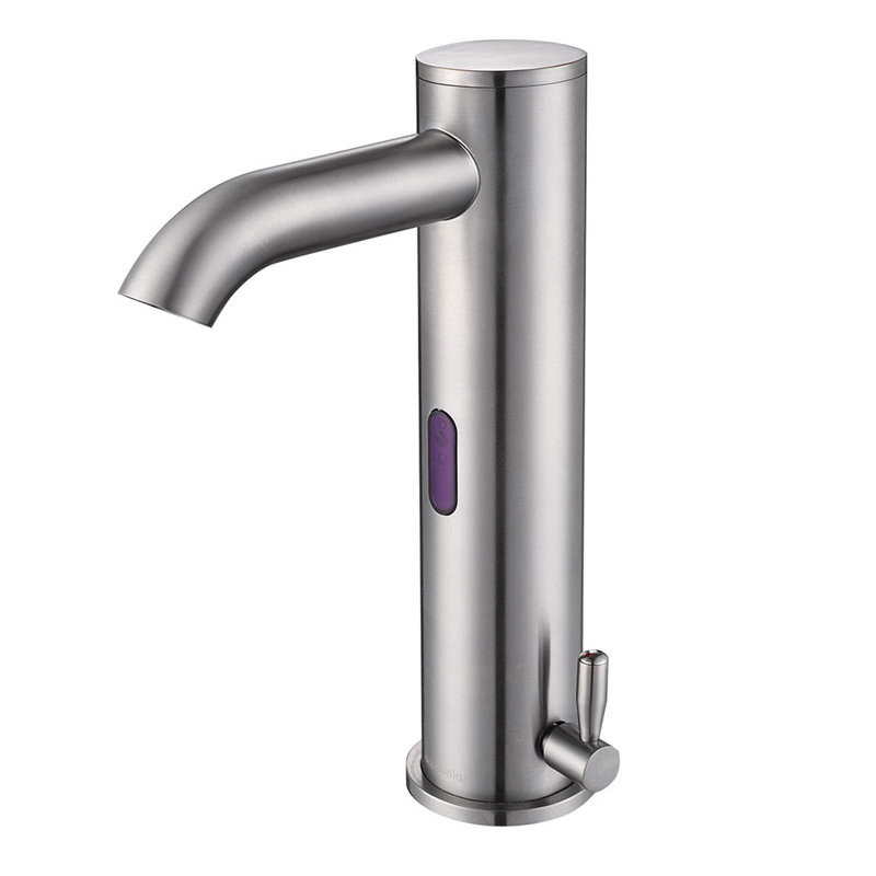 Robinet de lavabo vasque à capteur tactile sans contact, Nickel brossé