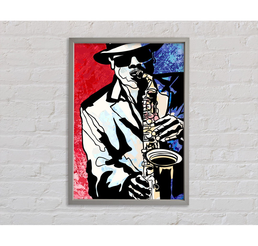 Saxaphone Blues - Einzelner Bilderrahmen Kunstdrucke auf Leinwand