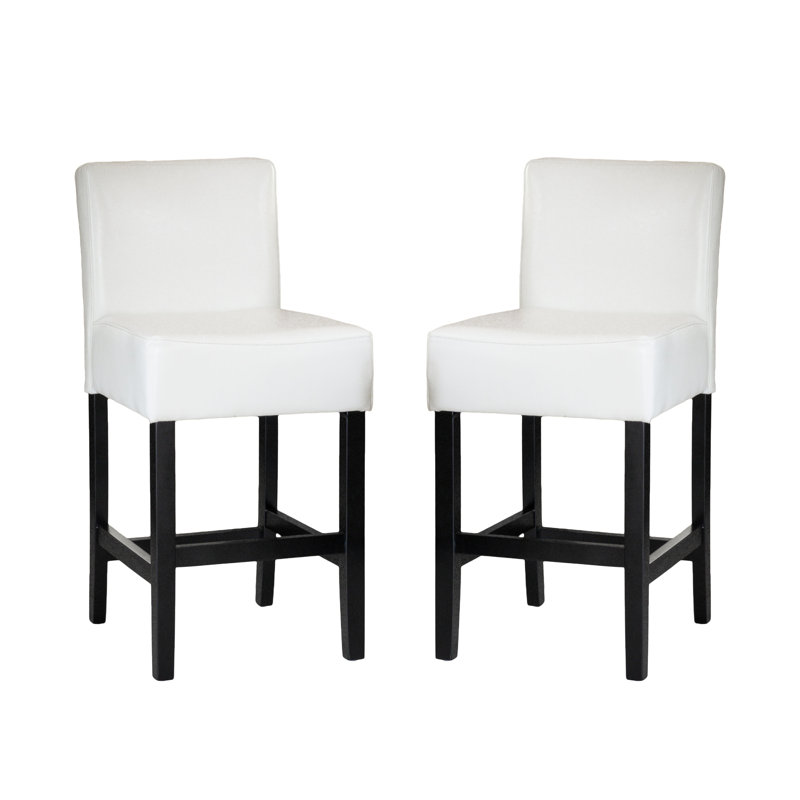 Ensemble de 2 tabourets de comptoir en cuir ivoire Zuma
