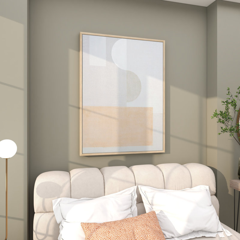 «Minimalist Mid Century Modern Abstract», peinture sur toile à cadre flottant