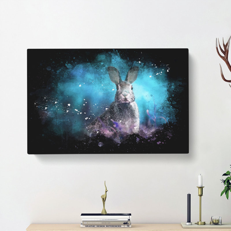 Curious Hare - Wrapped Canvas, 40cm H x 60cm W x 3cm D
