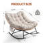 Chaise berçante intérieure / extérieure avec coussin épais, structure en métal robuste supportant un mouvement de bascule de 450 lb, tissu résistant à l'eau, simple-445986437