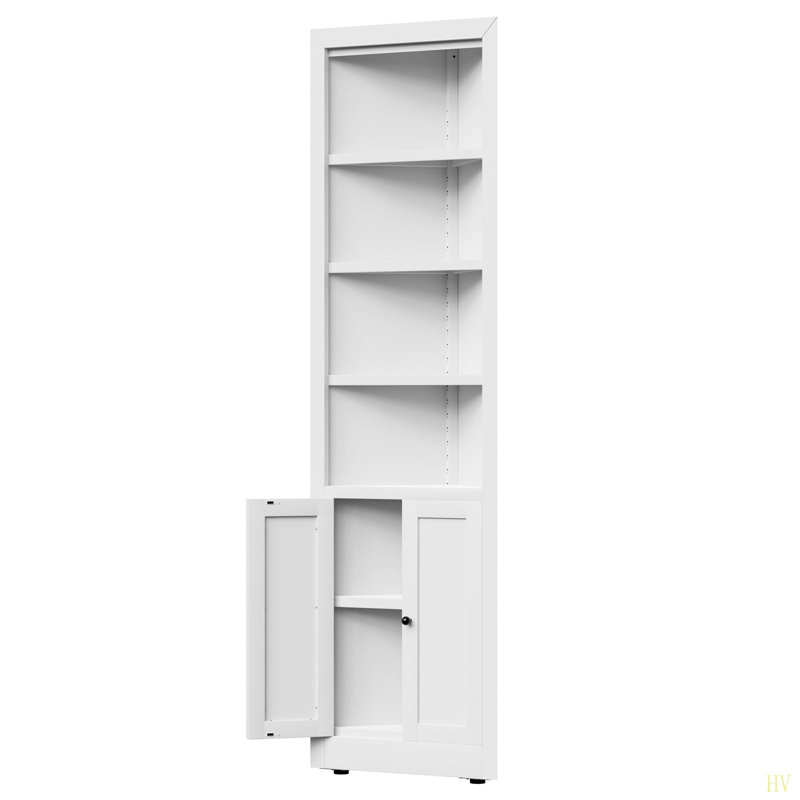 71" Tall Corner Storage Cabinet With 2 Doors, 5-Tier Metal Cabinet With Adjustable Shelves, Freestanding Kitchen Storage For Pantry, Living Room, Bathroom, Laundry Room, Space Saving Furniture