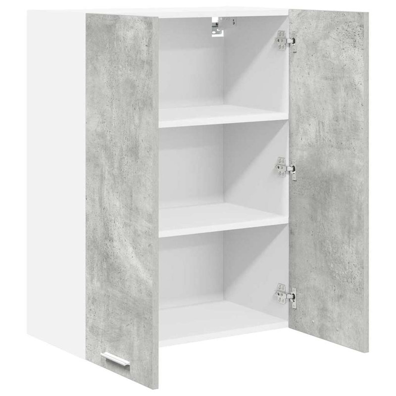 Vidaxl Hanging Cabinet With Storage Riga Artisan Oak 60 X 31 X 80 Cm, 80cm H x 60cm W x 31cm D, Concrete Grey