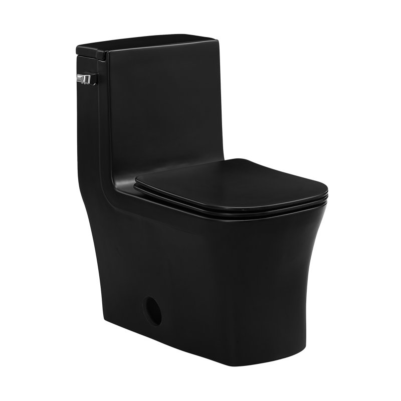 Concorde One-Piece 12" Rough-in 1.28 GPF Left-Hand Flush Square Toilet in Matte Black, Matte Black, Left