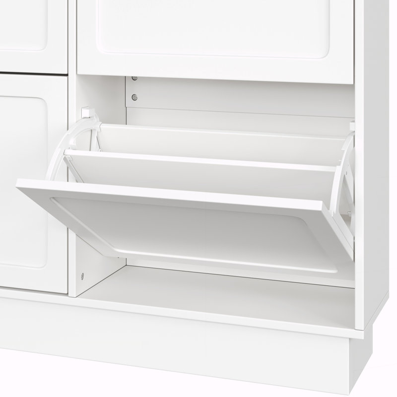 Organisateur avec tablette réglable, range-chaussures autoportant, Blanc