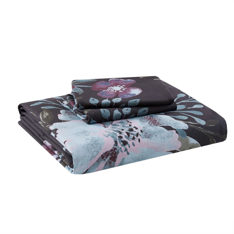 Ensemble d'édredon à imprimé floral 3 pièces Gracie Mills Gia, Housse de couette double / grand + 2 édredons