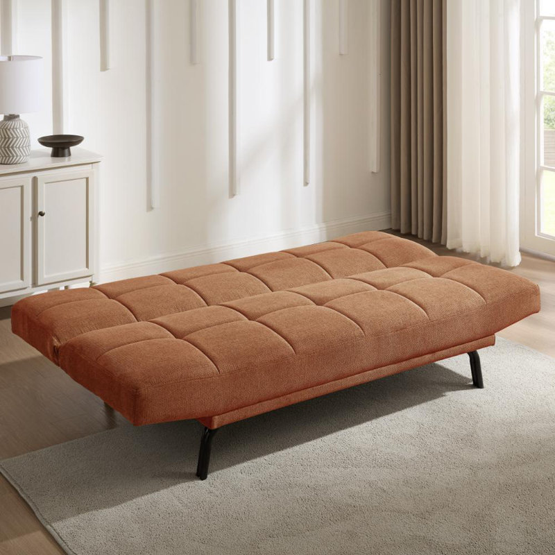 Chapelle 3 Seater Linen Blend Sofa Bed, Burnt Orange
