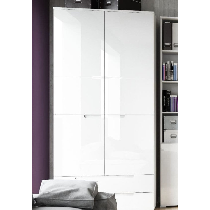 Damyah 2 Door Manufactured Wood Wardrobe