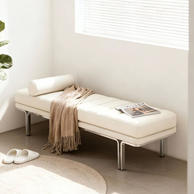 Banc rembourré blanc