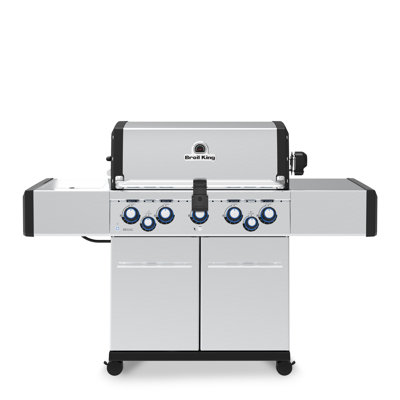 Broil King Regal S 590 Pro 5-Burner Natural Gas Grill in Stainless Steel with Side Burner and Rear Rotisserie Burner
