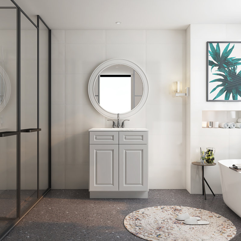 Base de meuble-lavabo simple 36 po seulement, Style traditionnel colombe