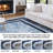 Modern Bordered Washable Rug Non Slip Throw Rugs for Entryway Soft Bedroom Entry Mat Non-Shedding Accent Rugs Black 2 * 6ft-460116596