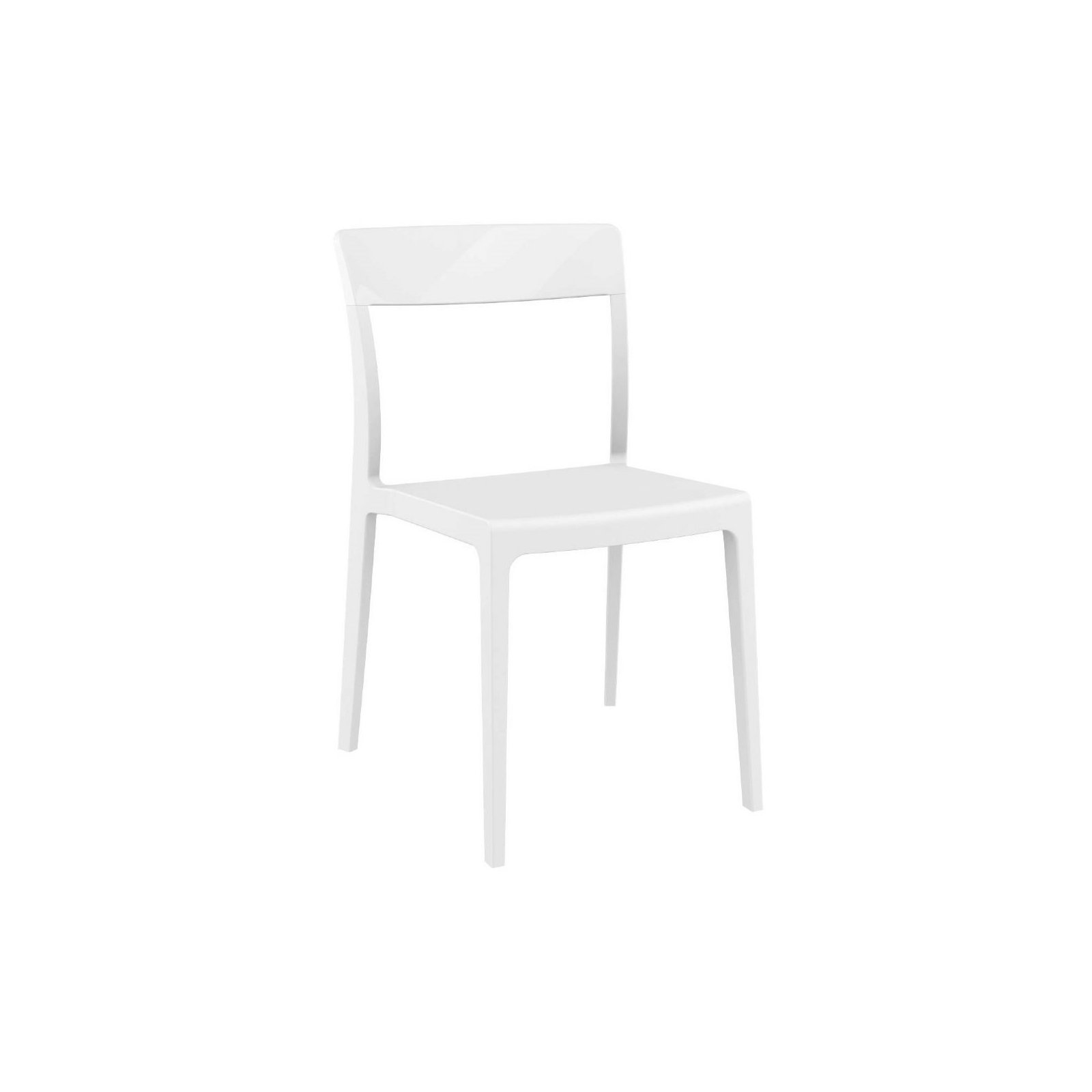 Kliebert Stacking Patio Dining Side Chair, White