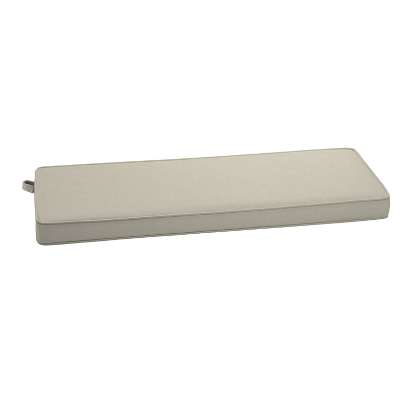 ARDEN Foam Outdoor Double Welted Bench Cushion, 48 x 18, made with ProFoam, Heathered Taupe