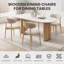  Solid Wood Upholstered Dining Chair - Ergonomic Curved Back, Comfort Fabric-1027972334-1010913833