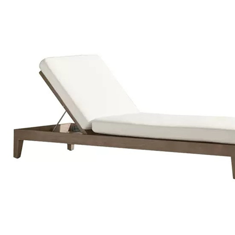 Chaise longue d'extérieur inclinable en teck