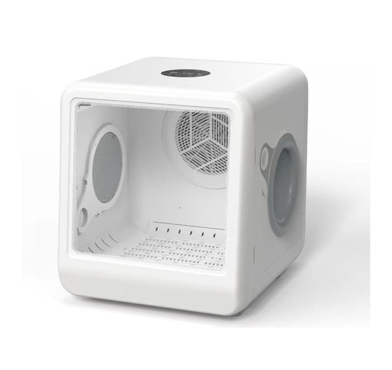 Boîte de séchage automatique pour animaux avec température et minuterie réglables - Toilettage blanc crème pour chats et chiens